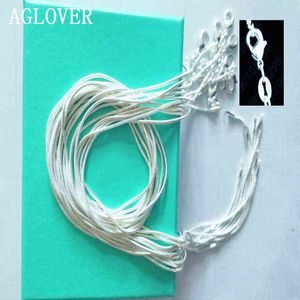 Aglover 50 Pieces/batch Promotion Wholesale 925 Sterling Silver 1 Mm 16 18 20 22 24 26 28 30 Inch Snake Necklace Fashion Jewelry