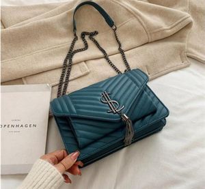 2021 Yeni Çanta Yüksek Kalite Ünlü Kadın Çanta Tasarımcısı Marka Lady Klasik Ekose Omuz Crossbody Çanta Deri Kadın Messenger Çanta