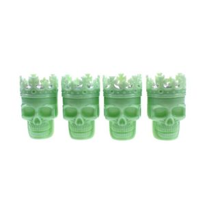 Il più nuovo King Skull Shape Plastica verde Tabacco da fumo Grinder Herb Smoke Grinder Strumenti Muller Magnetic Abrader Crusher 3 parti