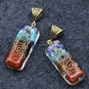 Yoga 7 Chakra Orgone Energy Healing Pendant Bar Necklace Natural Stone Necklaces for Women Fashion Jewelry Will and Sandy