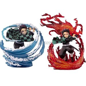 Demon Slayer anime figürü Kamado Tanjirou Hinokami Kagura Aksiyon Figürü Kimetsu Hayır Yaiba Figuarts Sıfır Heykelcik Bebek Hediyesi Q0722