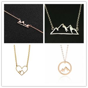 Gold Silver Mountain Range Top Peak koffein Kemisk molekylstruktur Molekyl Pendantkedjan halsband för kvinnor camping choker