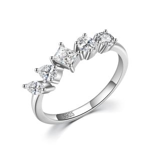 China groothandelsprijzen 925 Sterling zilveren ring gestempeld S925 mode Europe Simple CZ Rechthoek Ovale vorm Cubic Zirconia Design High-End Jewelry voor Lady Women