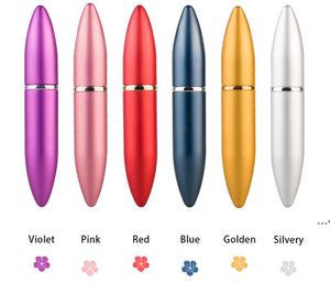 NewWholesale 6ml Mini Parfym Atomizer Flaska Spray Doft Pump Case Travel Bullet Shape Flaskor RRF12077