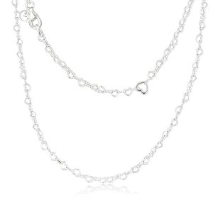 Genuine 925 Sterling Silver Choker Chain Necklaces Joined Hearts Silver Necklace for Women Party Gift Fine Jewelry collier Q0531