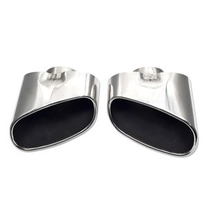 Pair Silver Single Exhaust Muffler Pipe For B MW X5 2008-2013 Stainless Steel Rear Back Exhausts Car Accessories342d