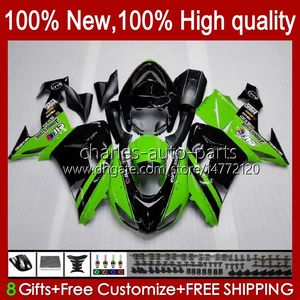 OEM Ninja Ninja ZX1000 ZX-10R ZX1000CC 06-07 Moto Body 14NO.17 ZX 10R 10 R 1000 CC 1000CC 2006 2007 ZX10R 06 07 ZX1000C 2006-2007 Owalnia Green Black