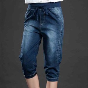 High Waist Jeans Woman Stretch Summer Denim Pants Trousers Plus Size 5XL For Women Short Harem Female C4553 210809