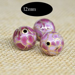 3 sztuk Cloisonne Emalia Polerowana 12mm Okrągły Luźny Zroszony Miedź Akcesoria Chiński DIY Biżuteria Dokonywanie Kolczyki Naszyjnik Bransoletki