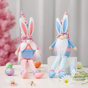 Yeni Bunny Bunny Kulakları Bahar Cüceler Noel İsveçli Tomte El Yapımı Peluş Bebek Uzun Bacaklar Tatil Ev Dekorasyon Çocuklar Hediye RRF11607
