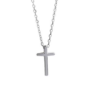 Moda femminile croce pendenti in argento sterling 925 semplice Gesù croce ciondolo collana gioielli per uomo donna Dropship all'ingrosso Q0531