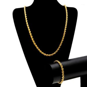 Wholesale thick white gold chains for sale - Group buy Earrings Necklace Thick Rope Chain Set Yellow White Gold Filled Mens Necklace Bracelet mm Wide