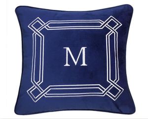 Luxo designer travesseiro capa de almofada de almofada de alta qualidade bordado padrão de letterl 45 * 45 cm para casa decorativa fronha de natal quente presente
