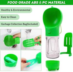 300ml outamateur cão viagem garrafa de água portátil pet beber garrafa multifuncional água ao ar livre para cães e gatos com cocô sh2748