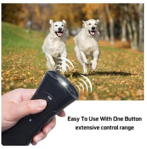 Repellente per cani da compagnia a ultrasuoni 3 in 1 LED Dispositivo per addestramento antiabbaio Torcia antiabbaio Obbedienza