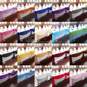 Wholesale wedding sheer fabric resale online - Party Decoration M M Top Table Organza Swag Sheer Fabric DIY Material Wedding Banquet Stair Decor