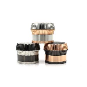 Mix color Black sliver gold 4 layer tobacco smoking herb grinder with drum shape 63mm for wholesale price