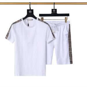 Повседневный костюм мужской трексуит мода летняя спортивная одежда шеи короткие рукава футболка + шорты 2 цветной вариант высокого качества M-3XL # 48