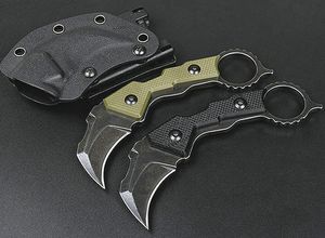Yeni Karambit Bıçak D2 Siyah Taş Yıkama Bıçak Tam Tang G10 Kolu Kydex ile Sabit Bıçakları Pençe Bıçaklar