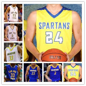 Custom College Basketball San José Estado Spartans Jerseys Omari Moore Trey Smith Tibet Gorener Shon Robinson Ibrahima Diallo Trey Anderson Alvaro Cardenas Torre