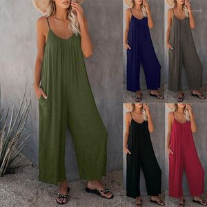 Wholesale thai pants resale online - Jumpsuit Strap Pockets Siamese Overalls Women Adjustable Spaghetti Stretchy Long Pant For Party Women s Pants Capris