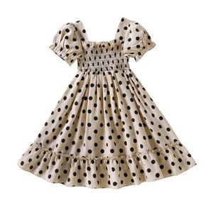 Bubble Sleeve Dot Dress Baby Girl Fashion Dress Summer Girls Trendy Kläder
