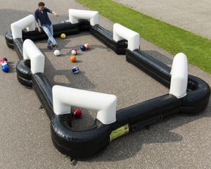 6x4m uppblåsbara snooker bollbord fotboll fotbollsplan pvc biljard spel pitch med bollar och fläkt till salu