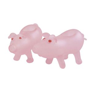 glass smoking pipe unique cute pig shape portable held mini hand pipes water bong dab rigs