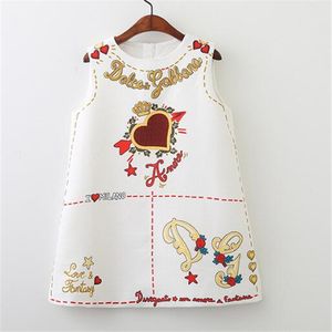 Весна осень детская девочка платье европейский и американский стиль вышивания цветок жилет платья малыша детская одежда 2-8 лет