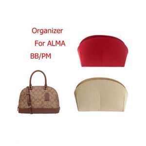 För Alma BB Bag Insert Organizer Makeup Small Handväska Organisera Inre Purse Portable Cosmetic Bing Shell Väska Organizer Jul 210903