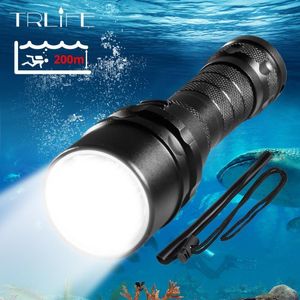 Flashlights Torches Professional Scuba Diving Light 200 Meter L2 Waterproof IPX8 Underwater LED Camping Lanterna Torch By 186501