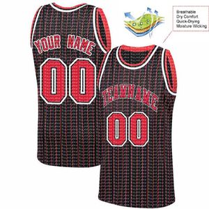 Personalizado DIY Design Chicago Qualquer Número Jersey 00 Malha Basquetebol Suéter Personalizado Costura Nome da Equipe e Numbe Vermelho Branco Branco 2021stripe