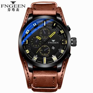 2022 Top Brand di Lusso Orologi Da Uomo Orologio Maschile Data Sport Militare Ora Cinturino In Pelle Orologi Al Quarzo Affari Relogio Masculino G1022