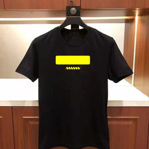 قمم Tops Tee Men's Letter Designer European American Luxury Clothing Clothing زوجان أزياء غير رسمية قميص قطني أصلي عالي الجودة أسود وأبيض كلاسيكي