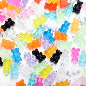 Wholesale bear pendants earrings for sale - Group buy 10Pcs Candy Color Resin Mini Bear Charms Pendants for DIY Earrings Necklace Bracelet Pendant Jewelry Making Findings Accessories