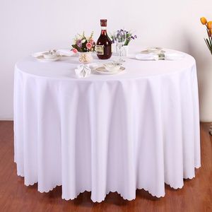1 stuks witte ronde polyester bruiloft tafelkleden tafel covers tafelkleed decoraties banket huis Outdoor hoge kwaliteit