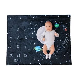 Wholesale swaddle for newborn photos for sale - Group buy Name Personalised Baby Flannel Milestone Photo Blanket Newborn Bedding Set Swaddle Soft Fleece Toddler Crib Bed Stroller Blanket