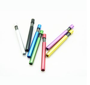 Spring Metal Smoking Pipe 82*8mm Colour One Hitter Tobacco Pipes Snuff Snorter sniffer VS Glass Bong