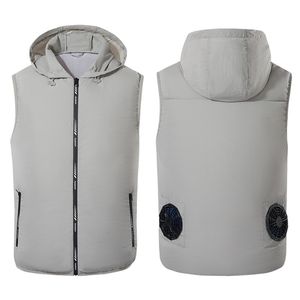 Summer Fan Equipped Clothing UV Resistant Cooling Vest For Men 5V USB Powered Air Conditioned Coat Summer Cooling Sleeveless 211111