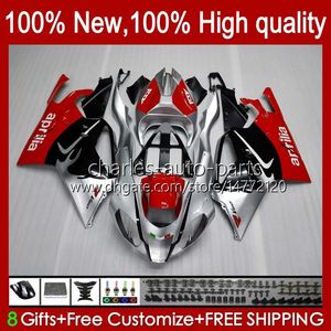 Bodywork For Aprilia Mille RV60 RSV-1000 RSV 1000 R 1000R 1000RR 04 05 06 Body Kit 11No.1 RSV1000RR RSV1000R 2004 2005 2006 RSV1000 R RR 04-06 OEM Fairing red silvery