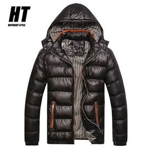 Kış Ceket Erkekler Ceket erkek Sıcak Parkas Kalın Rahat Erkek Ceketler Yastıklı Kapşonlu Paltolar Rüzgar Geçirmez Marka Giyim 5XL 210603