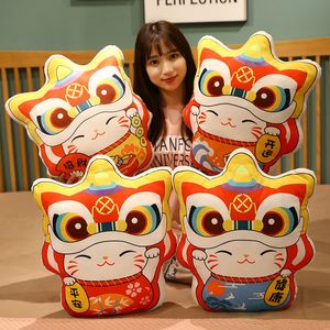 Chinese style lion awakening pillow fashion change of fortune cartoon sofa cushion special-shaped pillow gifts for children