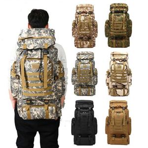 Saco de escalada 80L/100L Mochila grande militar Ao ar livre Caminhadas Acampamento Sacos de viagem Mochilas táticas Saco de montanhismo Q0721