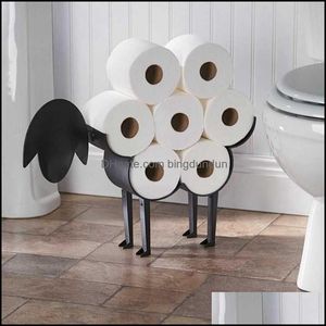 Porta di carta igienica Porta decorativa di pecora in piedi per tessuto rotolo di ferro
