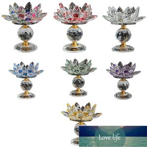 Glass Block Lotus Flower Metal Candle Holders Feng Shui Home Decor Big Tealight Stand Holder Candlesticks Factory price expert design Quality Latest Style Original