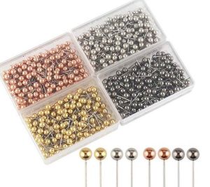 2021 1  8 Inch Small Map Push Pins Map Tacks, Plastic Head with Steel Point, 100 pcs set, 15colors for option