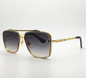 Mode vintage trend designer män solglasögon guld fyrkantig glasögon sommar utomhus avant-garde stil toppkvalitet anti-ultraviolett skydd kommer med fall