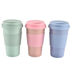 Wholesale travel mug for sale - Group buy Mugs Wheatstraw Coffee Cups Travel Mug With Stir Easy Go Cup Portable For Outdoor Camping Hiking Picnic Self Driving