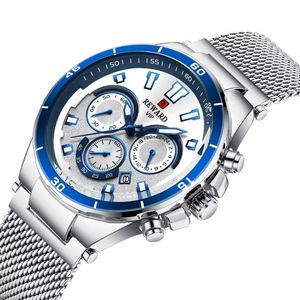 Relógios de pulso 2021 relógio masculino relógio grande Dial Quartz esportes à prova d 'água estudante de luxo aço inoxidável S02