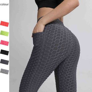 Kobiety bezproblemowe legginsy fitness joga spodni spodni naciśnij łup leggin bąbelkowy tyłek rozciągliwy wysoki talia białe spodnie capri h1221